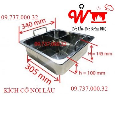 Nồi lẩu inox 4 ngăn