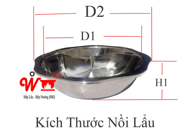 Nồi 3 ngăn inox tròn, xoong nấu lẩu ba ngăn riêng biệt dùng cho bếp điện từ, bếp gas, bếp than - Ảnh 2