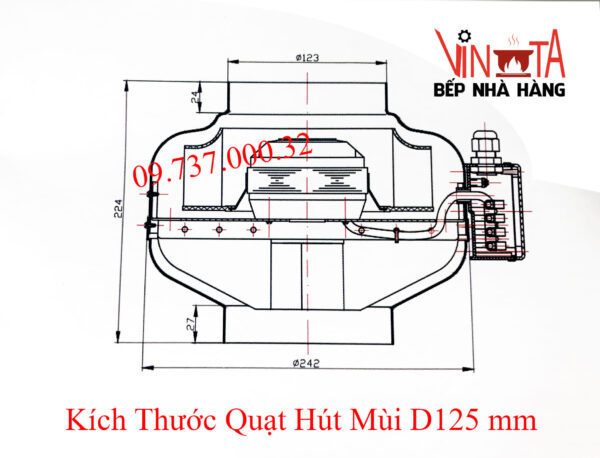 Quạt hút mùi bếp nấu ăn gia đình nối ống phi 125, quạt hút khói chạy êm, giá rẻ - Ảnh 6