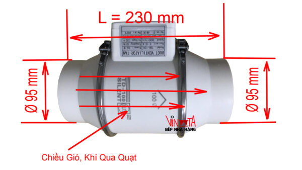 quạt hút mùi nối ống phi 100 mm, quạt thông gió, hút mùi hôi nhà vệ sinh, phòng ngủ - Ảnh 3