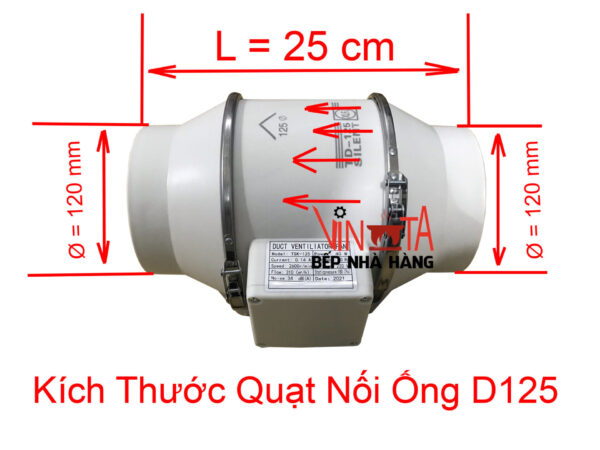 Quạt hút nối ống gió d125, quạt thông gió khử mùi hôi phòng ngủ, vệ sinh, văn phòng - Ảnh 2