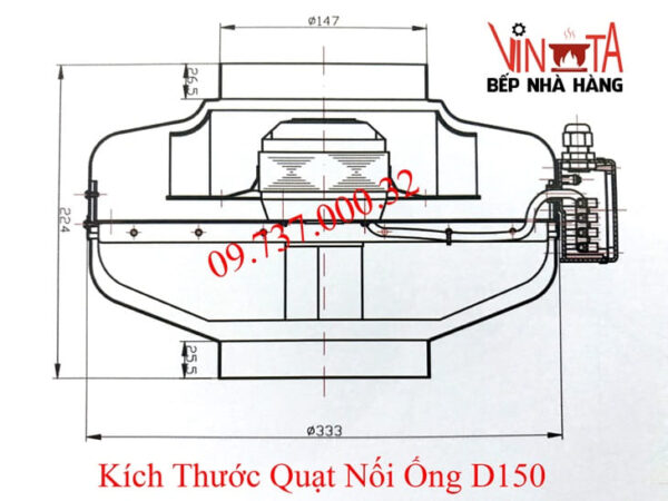Quạt hút mùi nối ống D150, Quạt thông gió, hút khói mùi tốt nhất, êm, khỏe - Ảnh 2