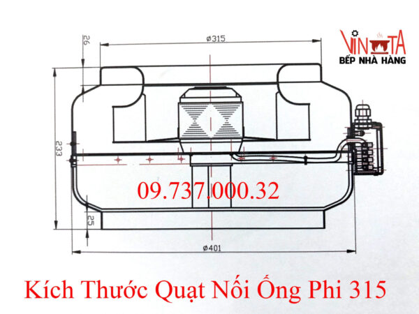 Quạt nối ống phi 315 mm, quạt thông gió, hút mùi nối ống tròn d315 mm - Ảnh 2