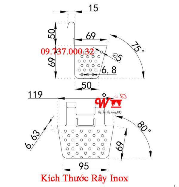 Rây inox 304, giỏ nhúng thịt nồi lẩu chuyên dùng cho bếp lẩu nhà hàng - Ảnh 8