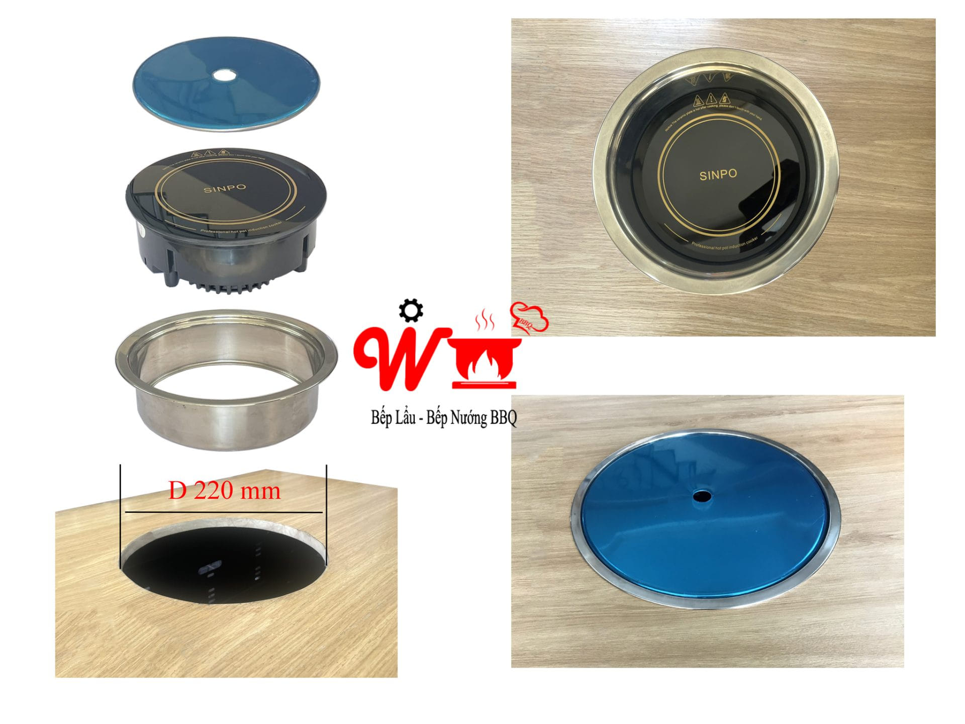 lắp đặt bếp lẩu âm bàn