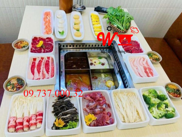 Bếp lẩu âm bàn 1,2,3,4 ngăn riêng biệt, SetUp Bộ bếp lẩu đặt âm bàn dùng cho Nhà Hàng, quán lẩu, gia đình - Ảnh 14