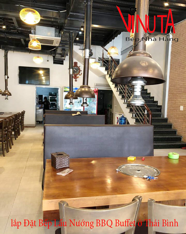 lắp đặt bếp lẩu nướng bbq buffet ở thái bình