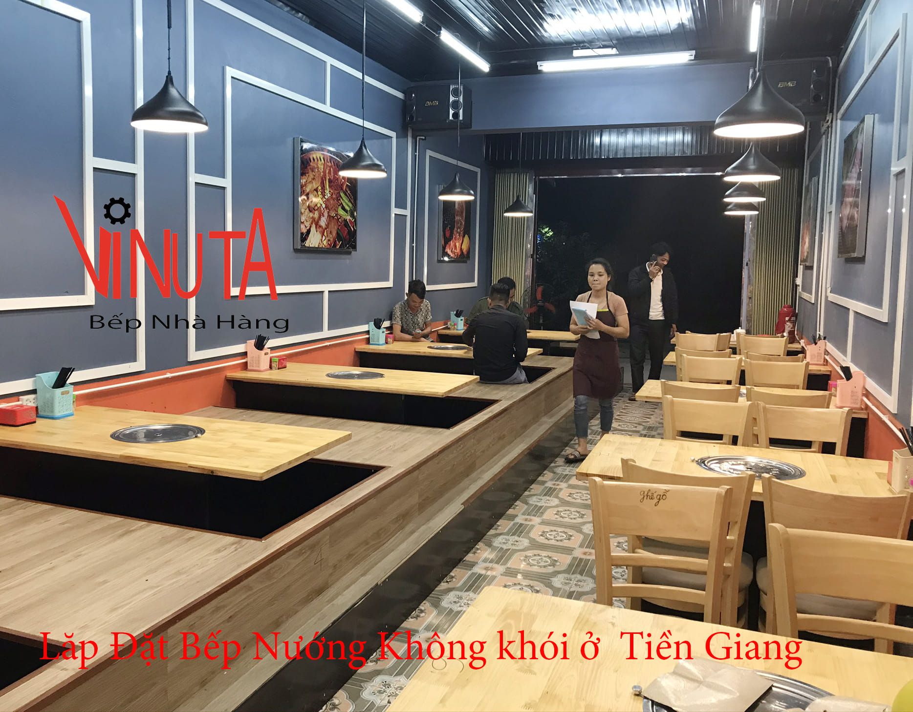 lắp đặt bếp lẩu nướng không khói ở tiền giang