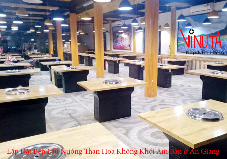 lắp đặt bếp lẩu nướng than hoa không khói âm bàn ở an giang
