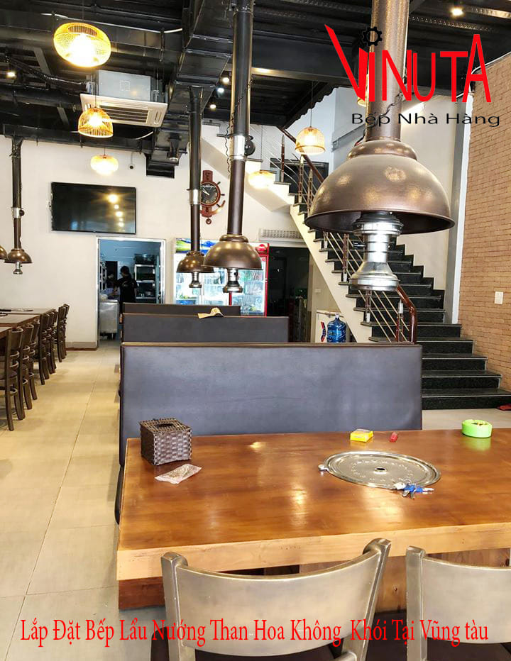 lắp đặt bếp lẩu nướng than hoa không khói tại vũng tàu