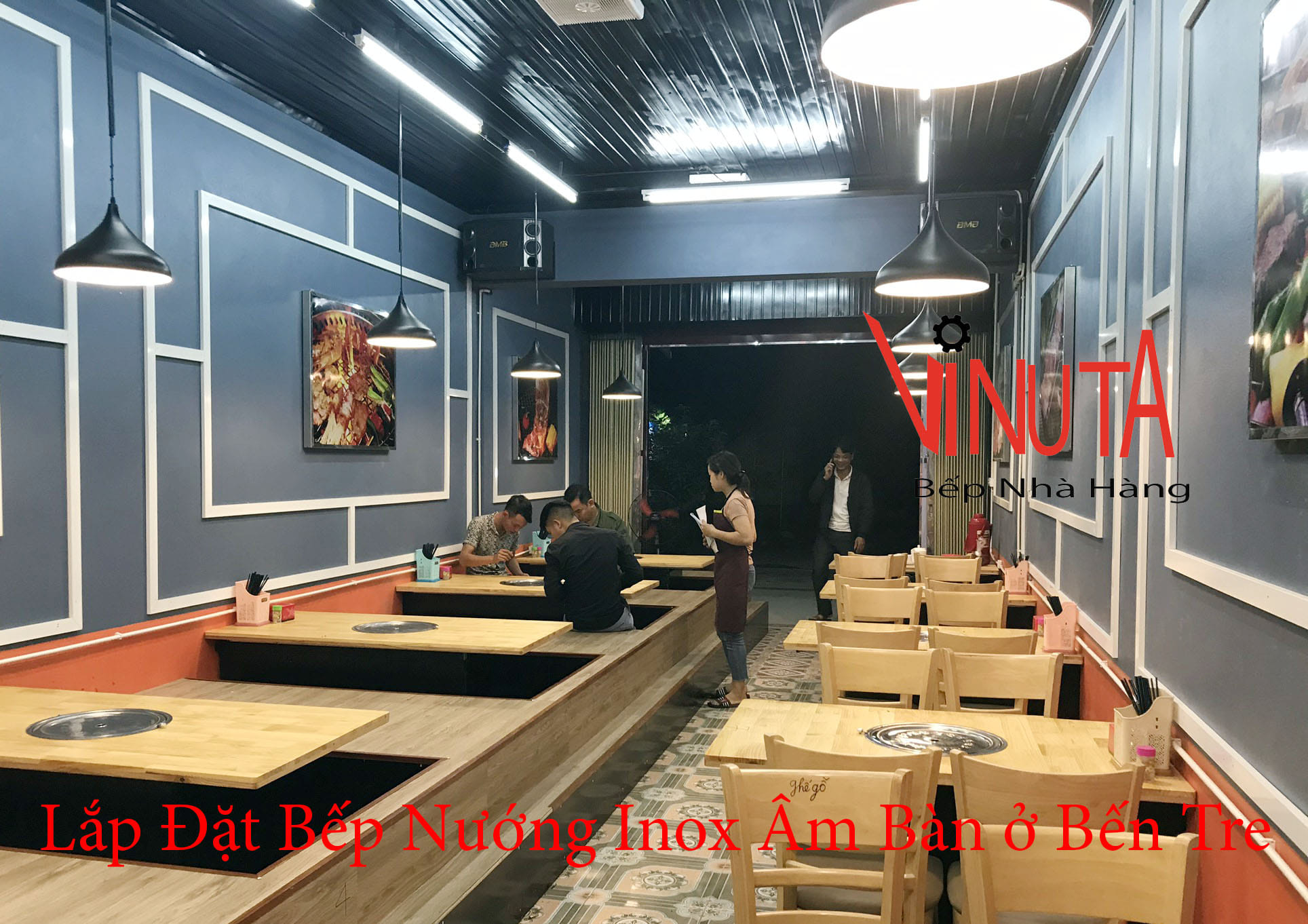 lắp đặt bếp nướng inox âm bàn ở bến tre