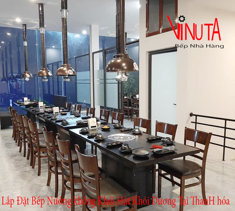lắp đặt bếp nướng không khói hút khói dương tại thanh hóa