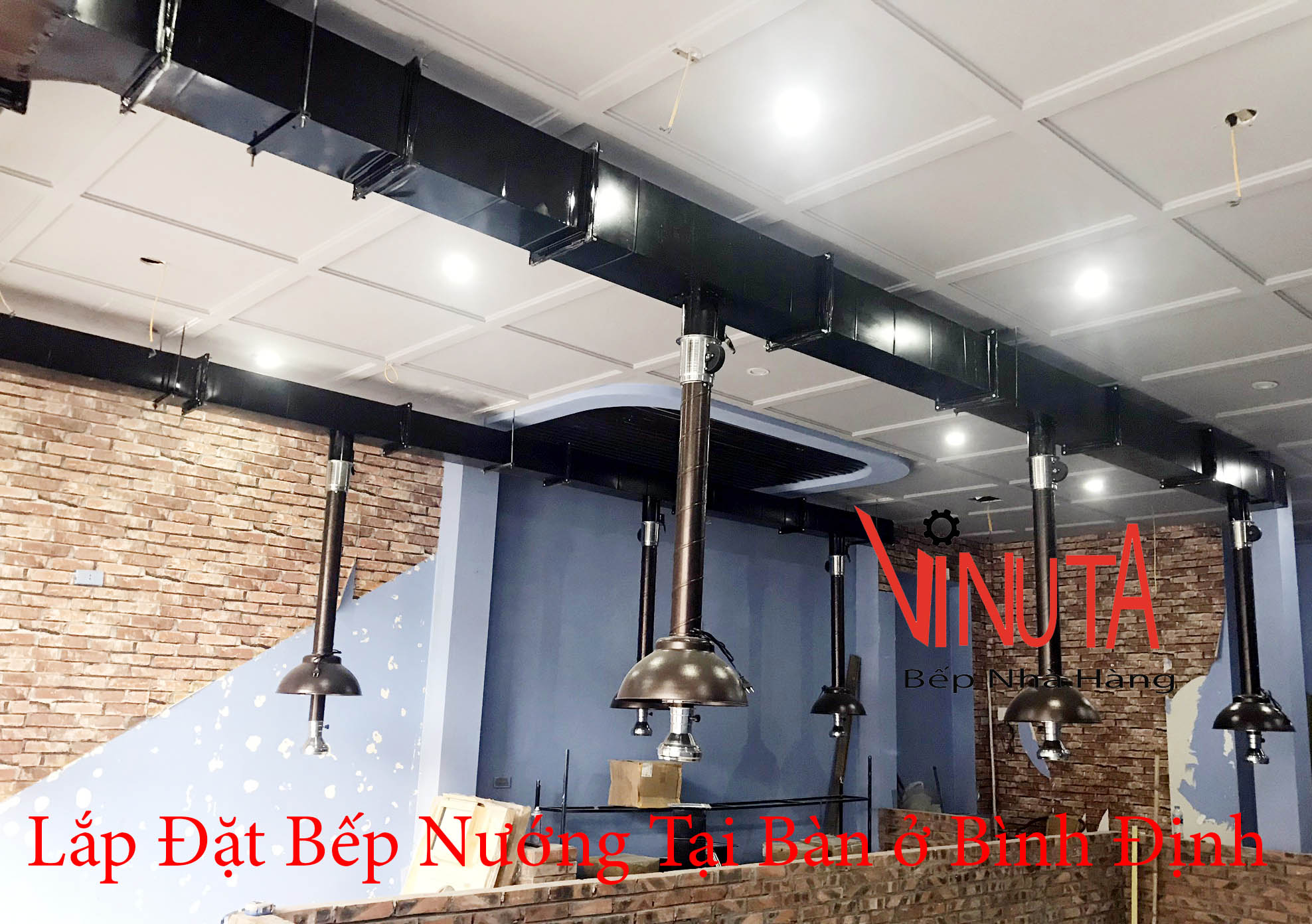 lắp đặt bếp nướng tại bàn ở bình định
