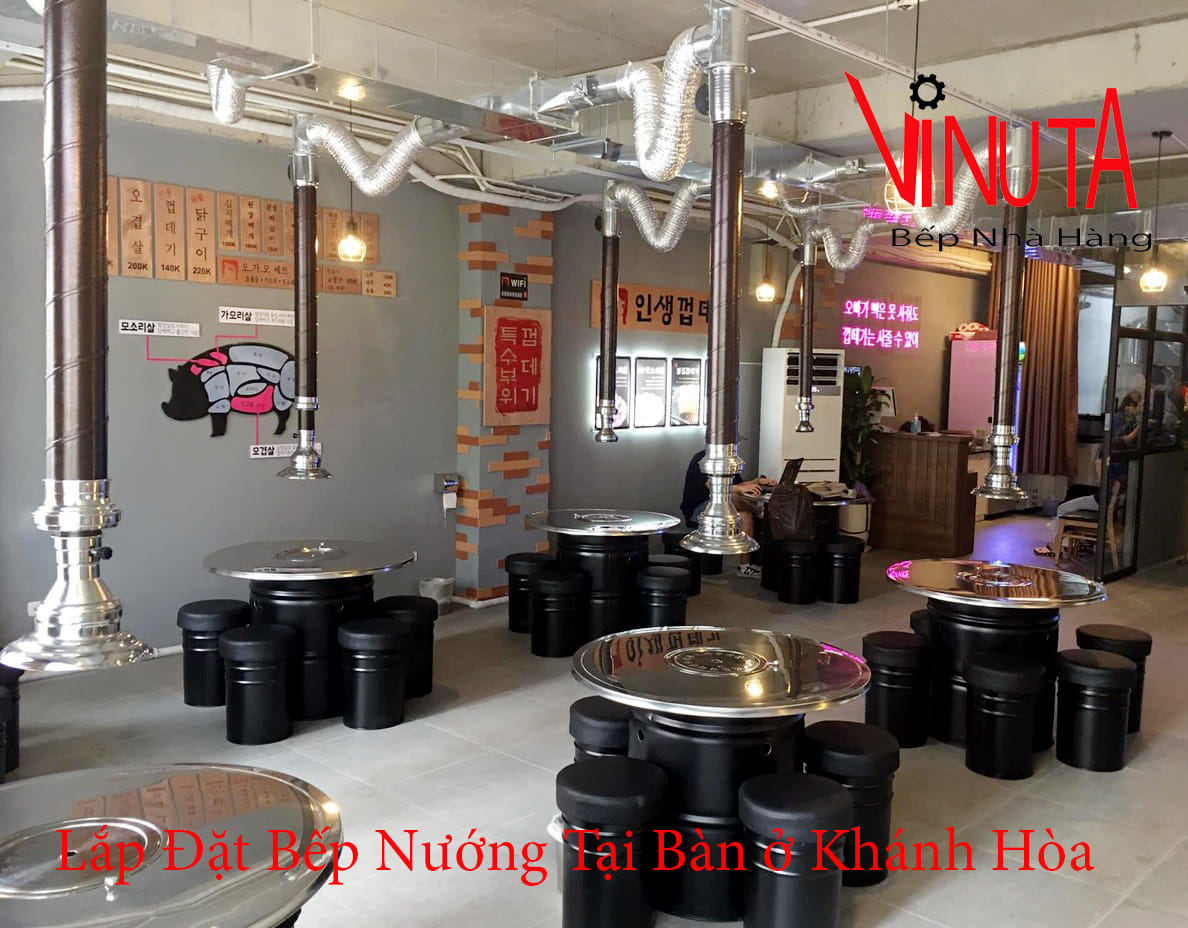 lắp đặt bếp nướng tại bàn ở khánh hòa