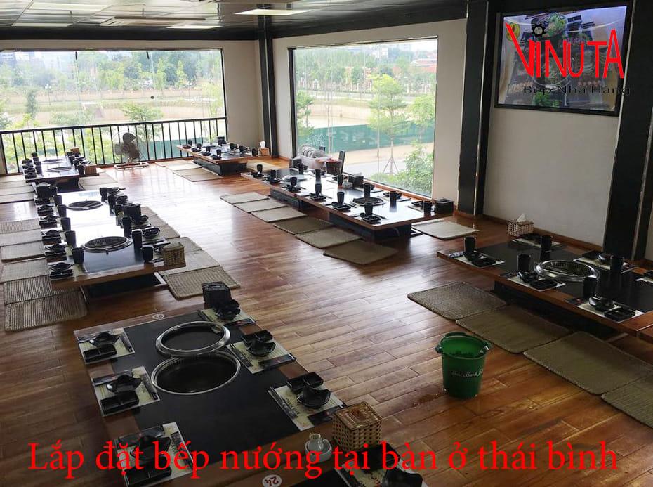 lắp đặt bếp nướng tại bàn ở thái bình