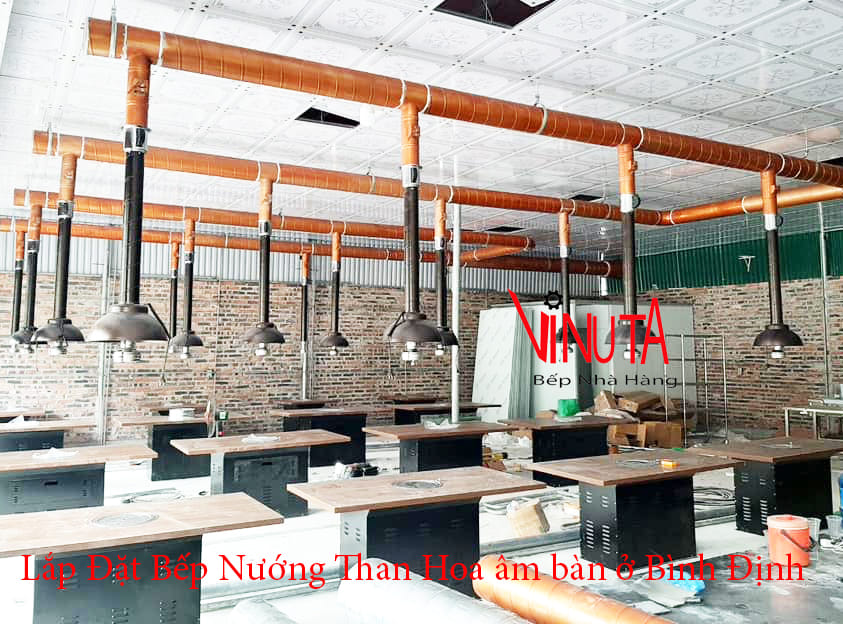 lắp đặt bếp nướng than hoa âm bàn ở bình định