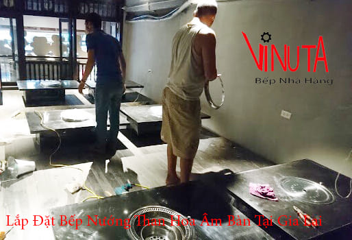 lắp đặt bếp nướng than hoa âm bàn tại gia lai