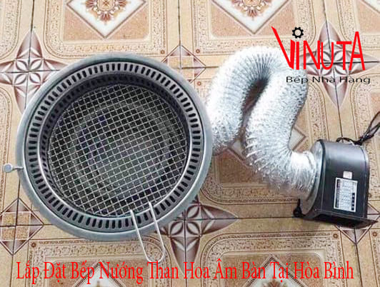 lắp đặt bếp nướng than hoa âm bàn tại hòa bình