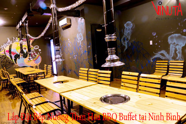 lắp đặt bếp nướng than hoa bbq buffet hàn quốc tại ninh bình