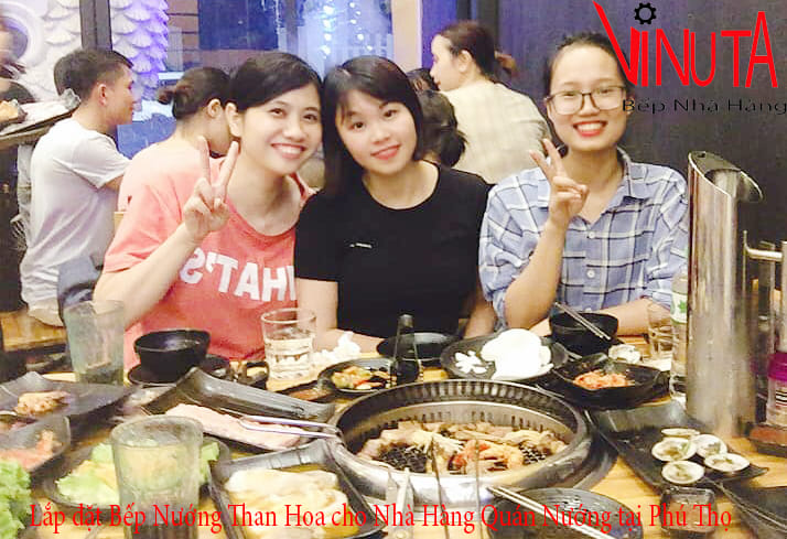 lắp đặt bếp nướng than hoa cho nhà hàng quán nướng tại phú thọ