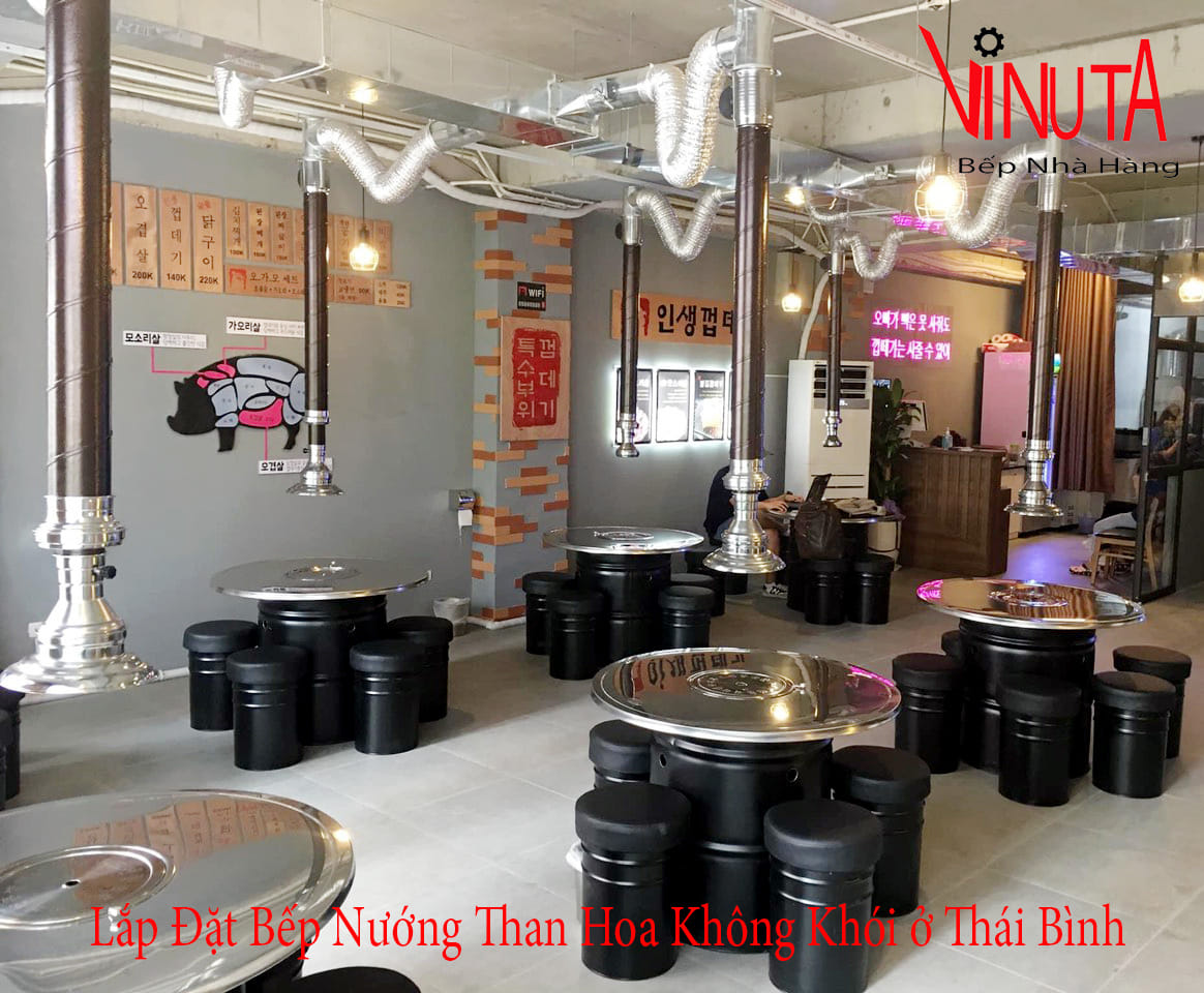 lắp đặt bếp nướng than hoa không khói ở thái bình
