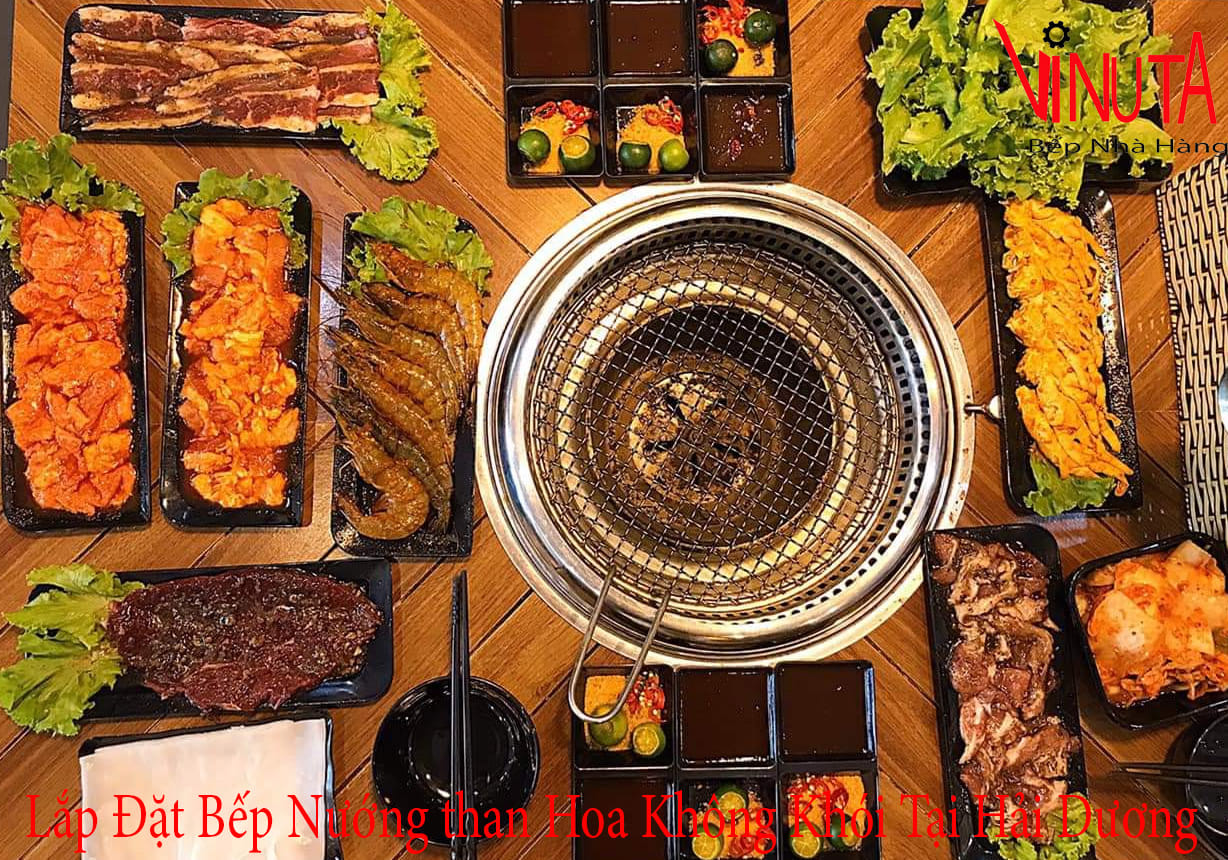 lắp đặt bếp nướng than hoa không khói tại hải dương