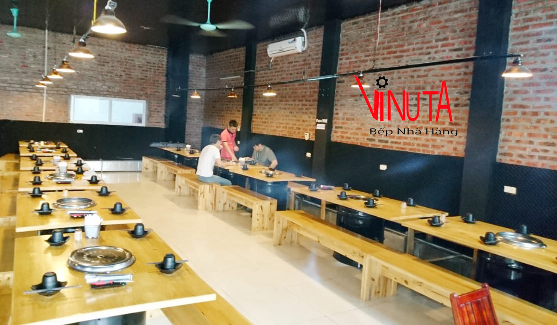 lắp đặt bếp nướng than hoa tròn âm bàn tại hà nam