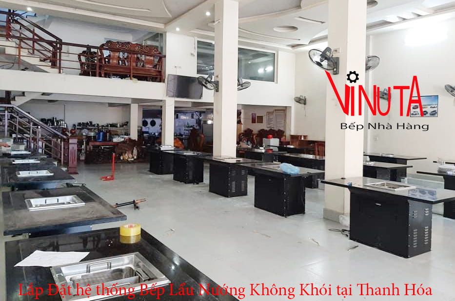 lắp đặt hệ thống bếp lẩu nướng không khói tại bàn ở thanh hóa