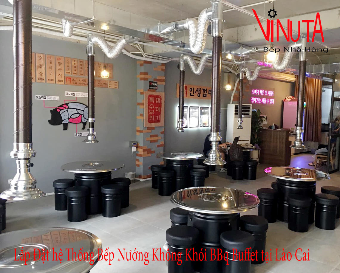 lắp đặt hệ thống bếp nướng không khói bbq buffet tại lào cai