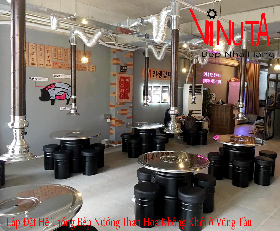 lắp đặt hệ thống bếp nướng than hoa không khói ở vũng tàu