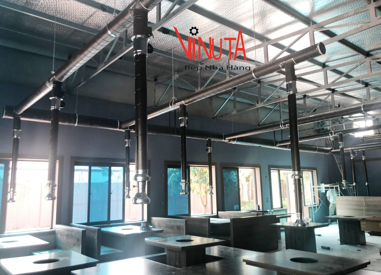 lắp đặt hệ thống bếp nướng than hoa ở thái nguyên