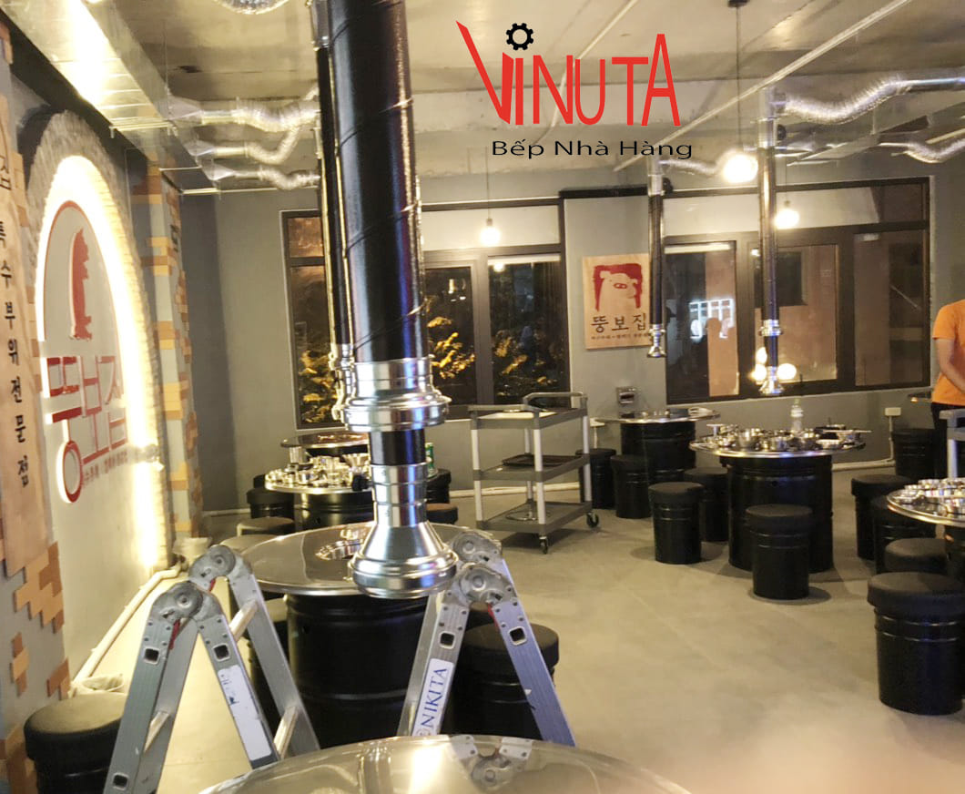 lắp đặt hệ thống bếp nướng than hoa tại hưng yên