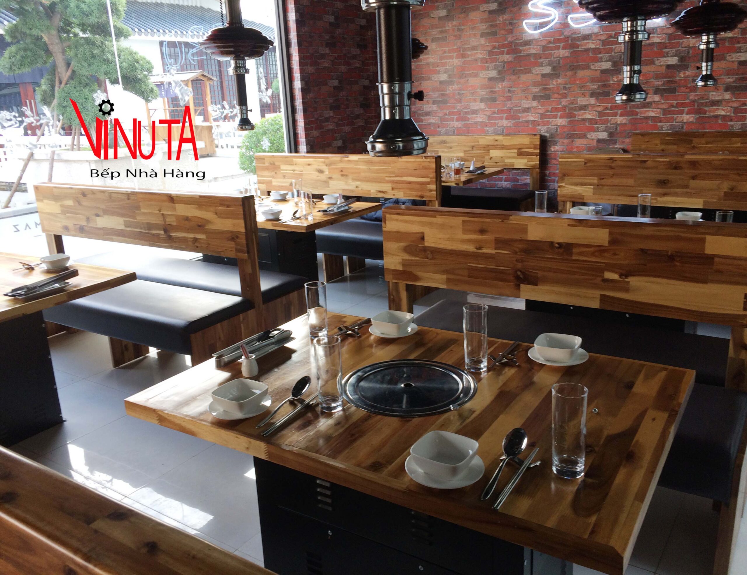 lắp đặt hệ thống bếp nướng than hoa hàn quốc tại hưng yên
