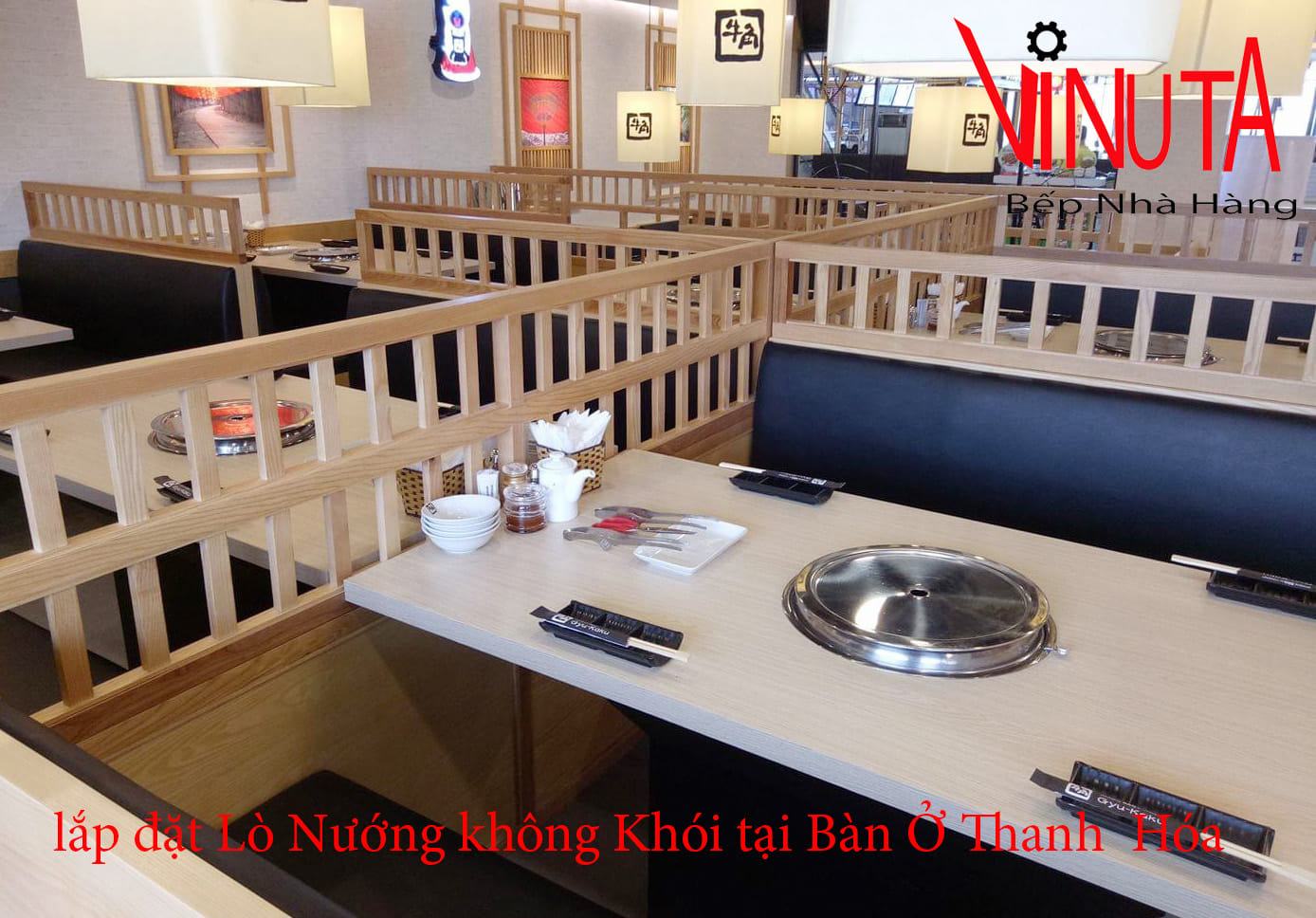 lắp đặt lò nướng không khói tại bàn ở thanh hóa