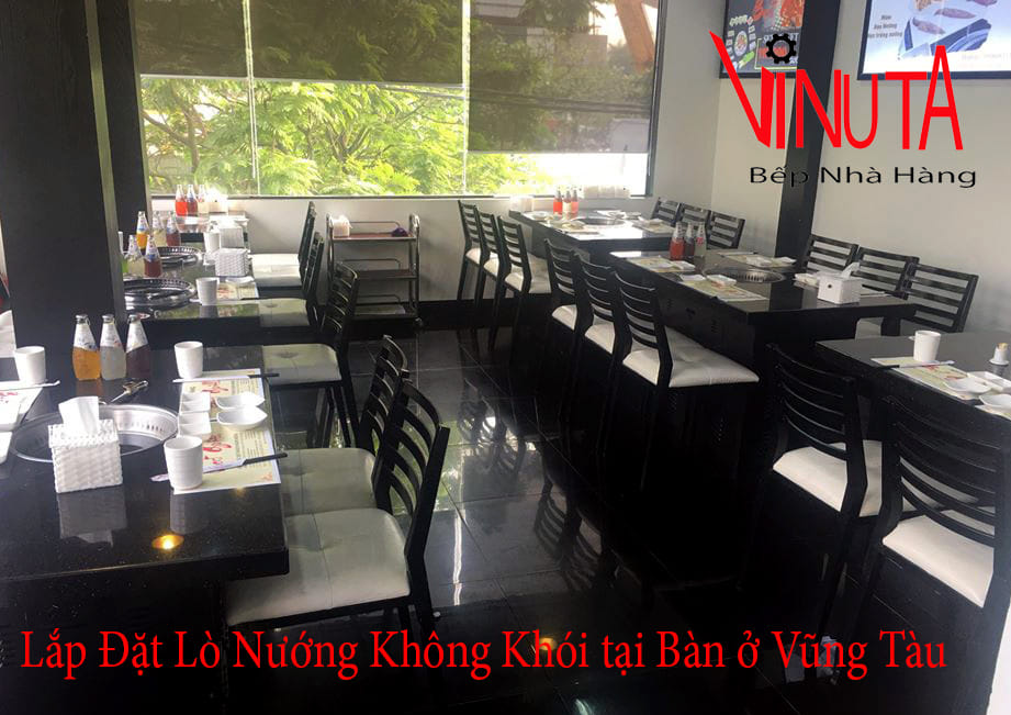 lắp đặt lò nướng không khói tại bàn ở vũng tàu