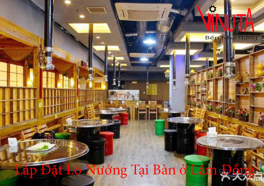 lắp đặt lò nướng tại bàn ở Lâm Đồng