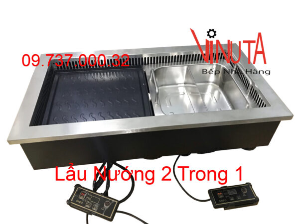 bếp lẩu nướng 2 trong 1 | nồi lẩu nướng điện đa năng 2 trong 1 nhà hàng giá rẻ - Ảnh 8