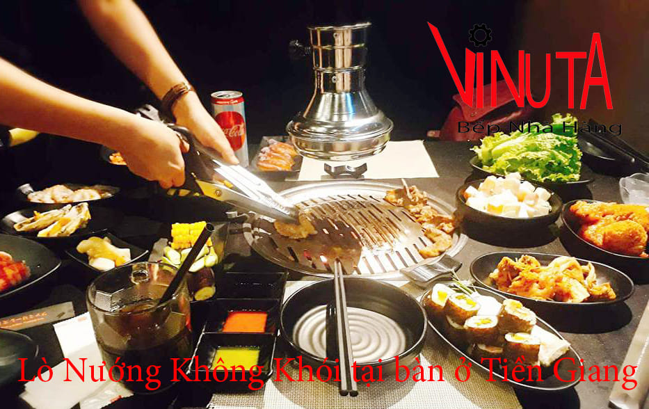 lò nướng không khói tại bàn ở tiền giang