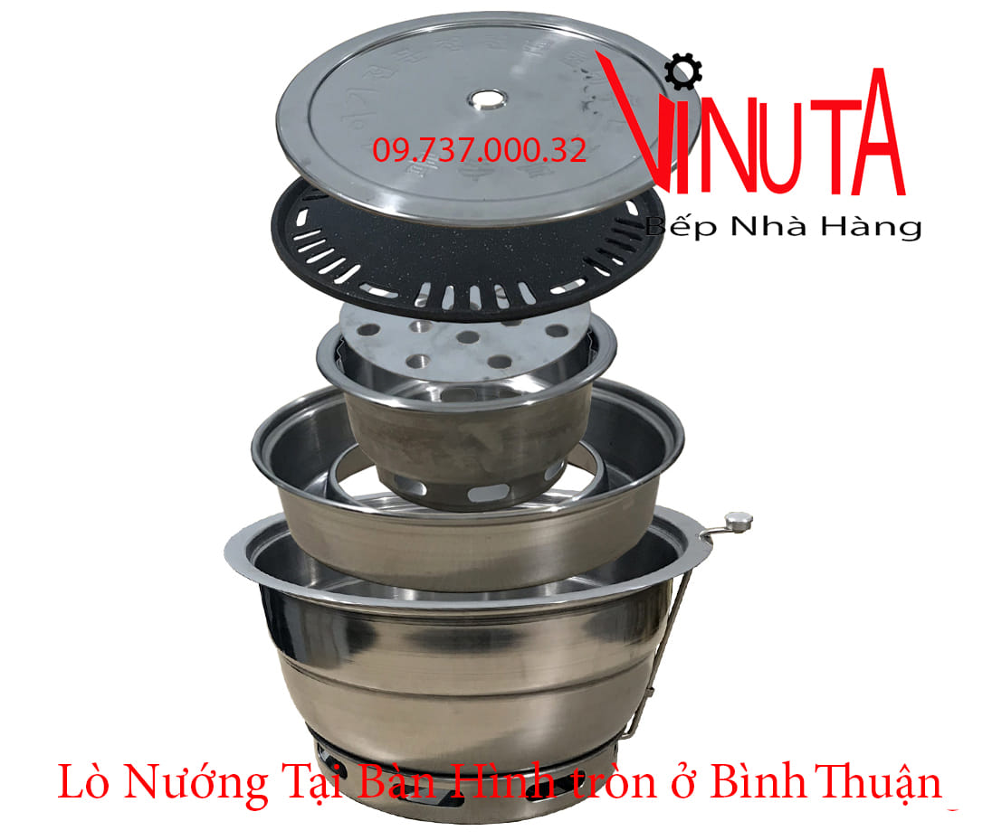 lò nướng tại bàn hình tròn ở bình thuận