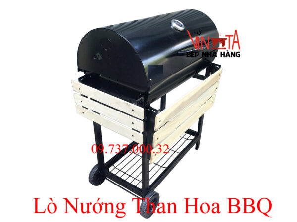 lò nướng than ngoài trời, bếp nướng bbq home chân cao có nắp đậy giá rẻ - Ảnh 13