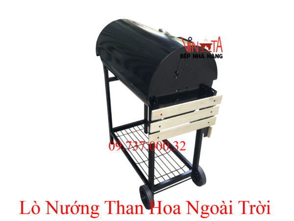 lò nướng than ngoài trời, bếp nướng bbq home chân cao có nắp đậy giá rẻ - Ảnh 14