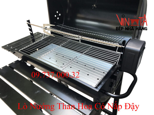 Bếp nướng than ngoài trời, lò nướng thùng phi tự xoay chân cao giá rẻ - Ảnh 7