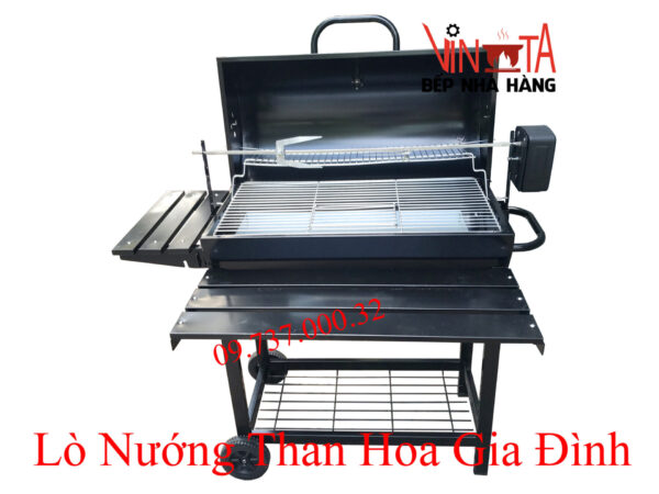 Bếp nướng than ngoài trời, lò nướng thùng phi tự xoay chân cao giá rẻ - Ảnh 2