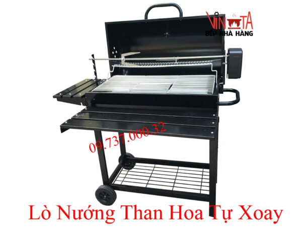 Bếp nướng than ngoài trời, lò nướng thùng phi tự xoay chân cao giá rẻ - Ảnh 10