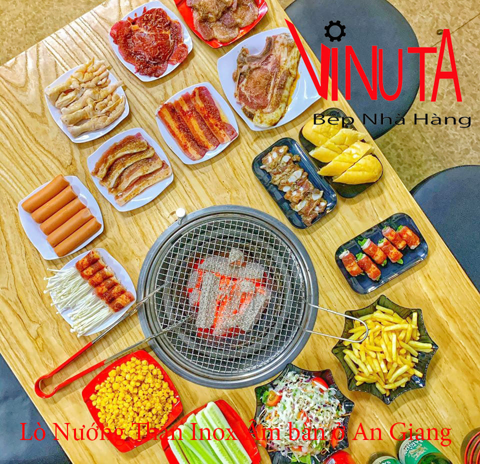 lò nướng than inox âm bàn ở an giang