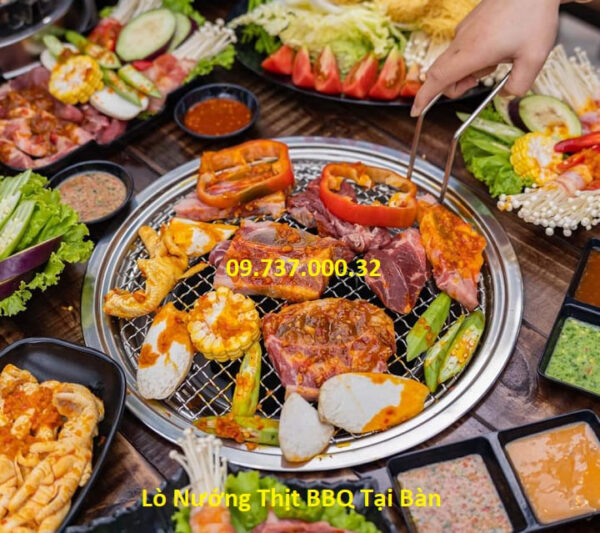 Bếp nướng than hoa tại bàn, Bếp nướng BBQ âm bàn giá rẻ, lò nướng thịt - Ảnh 7