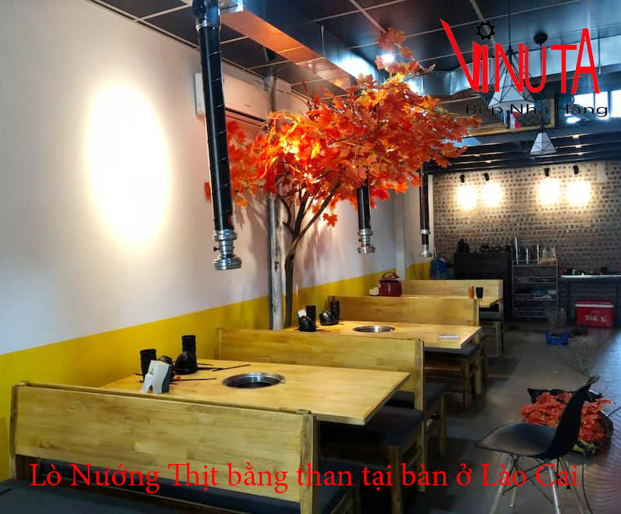 lò nướng thịt bằng than tại bàn ở lào cai
