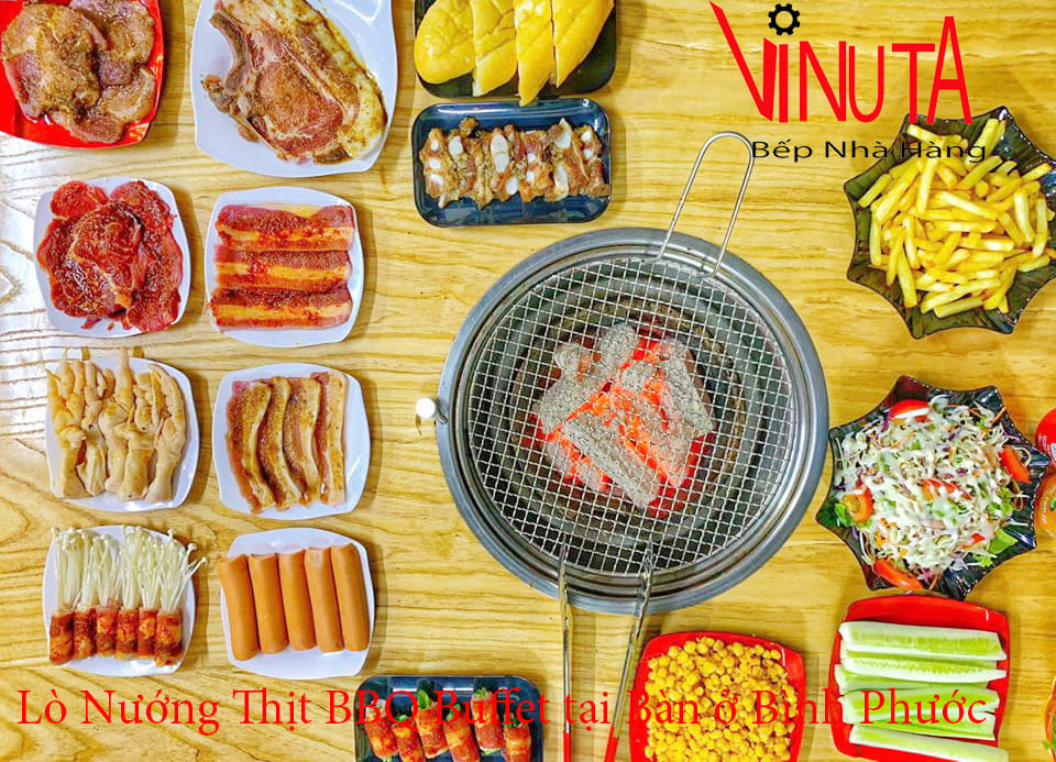 lò nướng thịt bbq buffet tại bàn ở bình phước