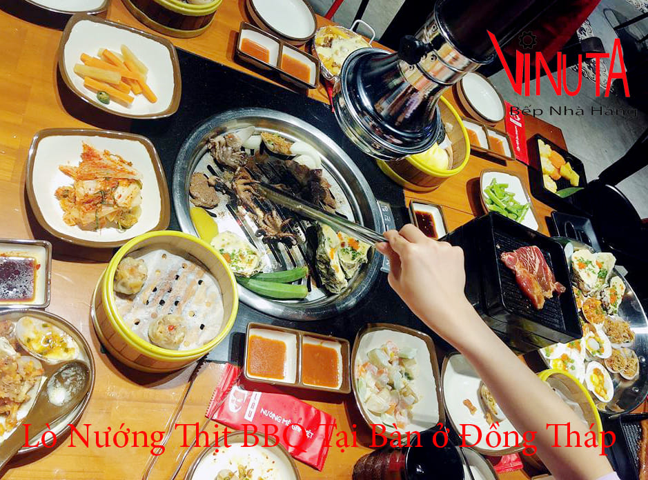 lò nướng thịt bbq buffet tại bàn ở đồng tháp