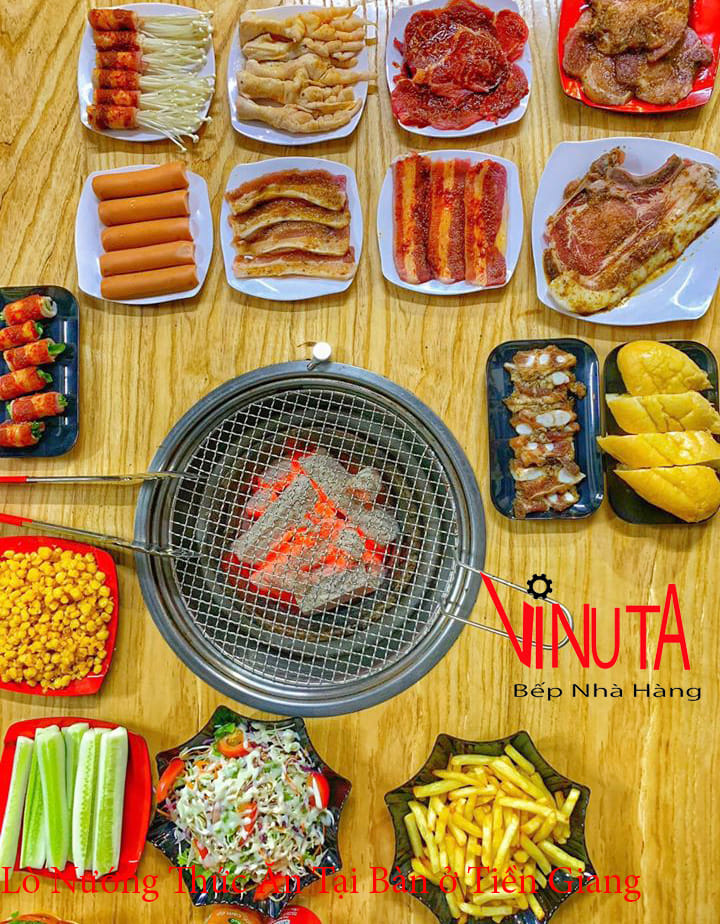 lò nướng thức ăn tại bàn ở tiền giang